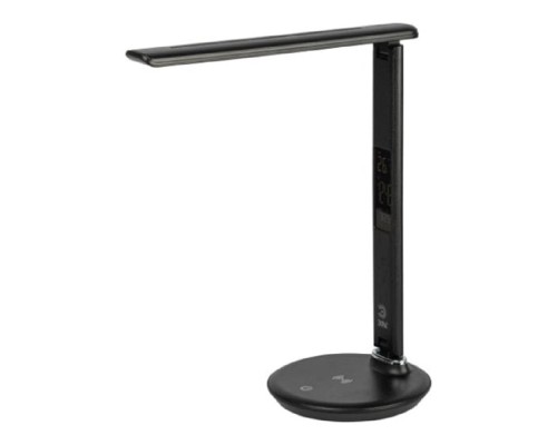 [Настольные светильники] ЭРА Б0057200 Настольный светильник NLED-505-10W-BK светодиодный черный,  выбор цвет температуры, три уровня яркости, многофункциональный дисплей с функциями часов, будильника, календаря и термометра. 
