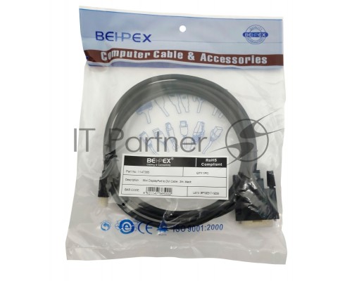 Кабель 1.1v miniDisplayPort (m) DVI (m) 2м