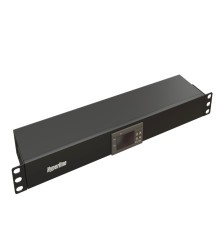 Hyperline TMP-230V/2w-RAL9004 Микропроцессорная контрольная панель,1U, для всех шкафов 19'', подключение до двух устройств, датчик температуры, кабель питания, цвет черный (RAL 9004)