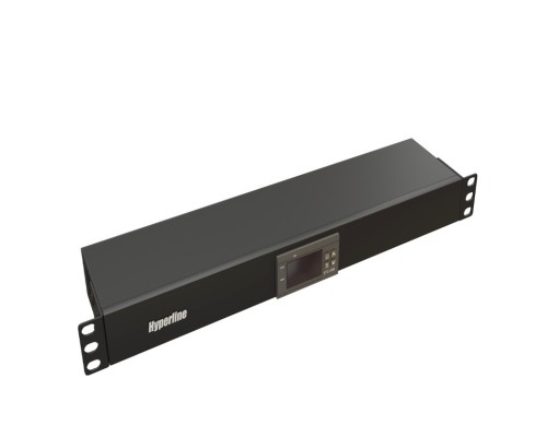 [Монтажное оборудование] Hyperline TMP-230V/2w-RAL9004 Микропроцессорная контрольная панель,1U, для всех шкафов 19', подключение до двух устройств, датчик температуры, кабель питания, цвет черный (RAL 9004)