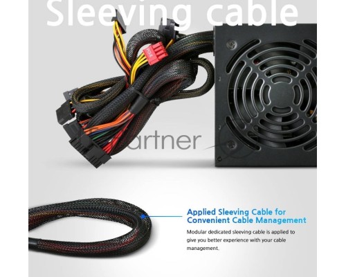 Блок питания Zalman ZM600-LXII <600W, (20+4+4+4) pin, 2x(6+2) pin, 6xSATA, 3xMolex, 12 см, кабель питания, 85%, Active P