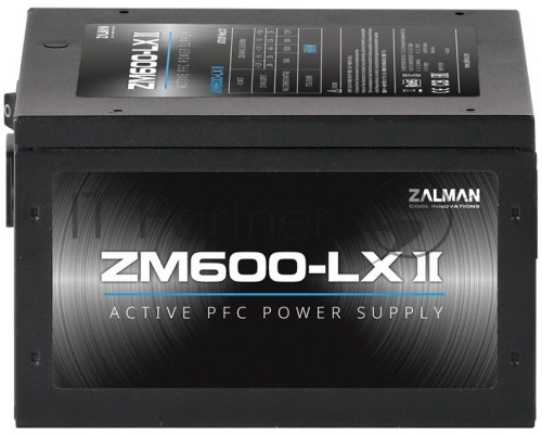 Блок питания Zalman ZM600-LXII <600W, (20+4+4+4) pin, 2x(6+2) pin, 6xSATA, 3xMolex, 12 см, кабель питания, 85%, Active P