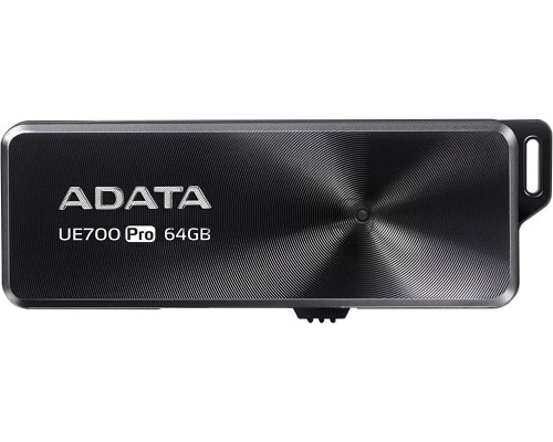 Флеш Диск ADATA 64GB UE700 Pro, USB 3.2, Черный, металлич, read/write 360/180Mb/s