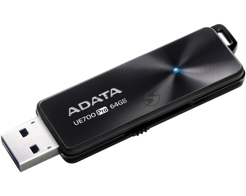 Флеш Диск ADATA 64GB UE700 Pro, USB 3.2, Черный, металлич, read/write 360/180Mb/s