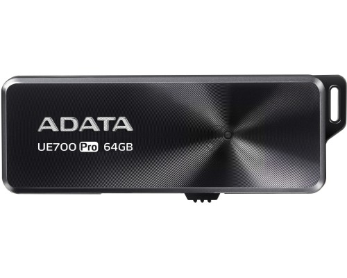 Флеш Диск ADATA 64GB UE700 Pro, USB 3.2, Черный, металлич, read/write 360/180Mb/s