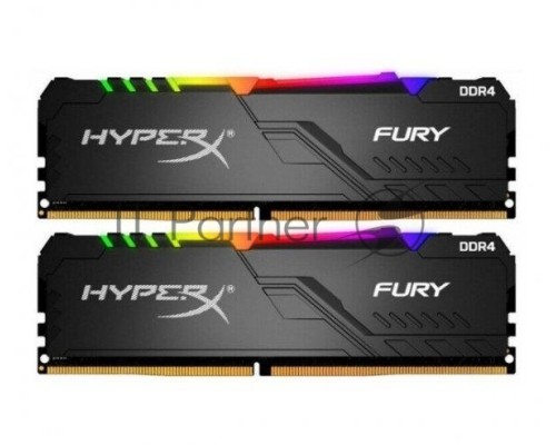 Память оперативная Kingston 16GB 2666MHz DDR4 CL16 DIMM (Kit of 2) 1Rx8 HyperX FURY RGB