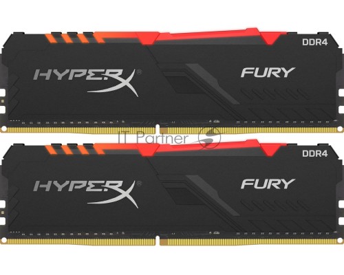 Память оперативная Kingston 16GB 2666MHz DDR4 CL16 DIMM (Kit of 2) 1Rx8 HyperX FURY RGB