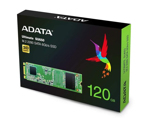 Накопитель SSD ADATA M.2 SATA III 120Gb ASU650NS38-120GT-C SU650 2280 (ASU650NS38-120GT-C)