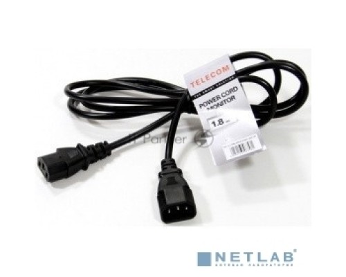 Кабель UPS -> устройство 220V (IEC-320-C13/C14) 1,8м, 3G0,75mm медь, Telecom <TE001-CU0.75-1.8M> 