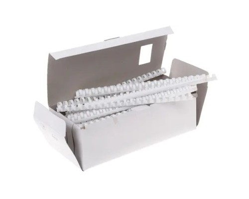 [Расходные материалы] Пружины для переплета пластиковые Lamirel, 14 мм. Цвет: белый, 100 шт в упаковке.