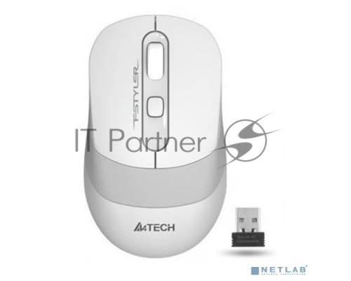 Мышь беспроводная A4Tech Fstyler FG10 белый/серый, 2000 dpi, радиоканал, USB, кнопки - 4