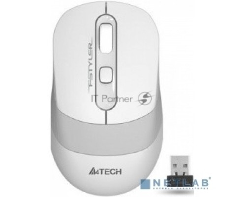 Мышь беспроводная A4Tech Fstyler FG10 белый/серый, 2000 dpi, радиоканал, USB, кнопки - 4