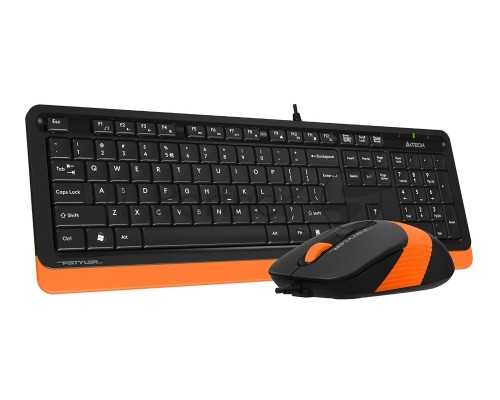 Клавиатура + мышь A4Tech Fstyler F1010 клав:черный/оранжевый мышь:черный/оранжевый USB Multimedia
