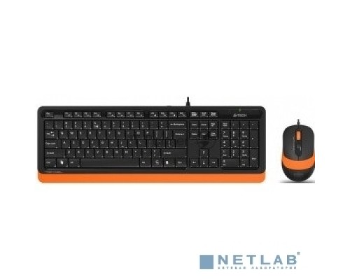 Клавиатура + мышь A4Tech Fstyler F1010 клав:черный/оранжевый мышь:черный/оранжевый USB Multimedia