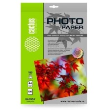 Фотобумага Cactus CS-GA4180100 A4/180г/м2/100л./белый глянцевое для струйной печати