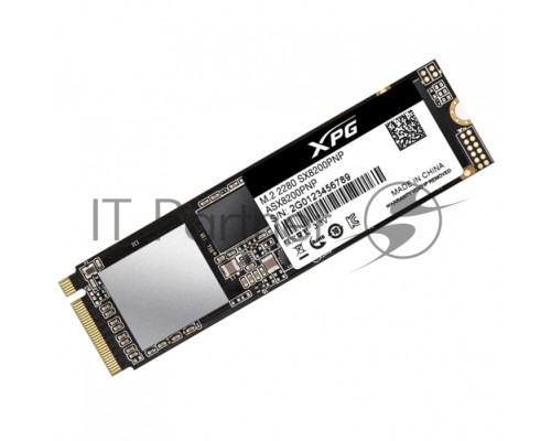 Накопитель SSD ADATA M.2 2.0Tb SX8200 Pro <ASX8200PNP-2TT-C> (PCI-E 3.0 x4, up to 3350/2800Mbs, 390000 IOPs, 3D TLC, NVMe, 22x80mm)