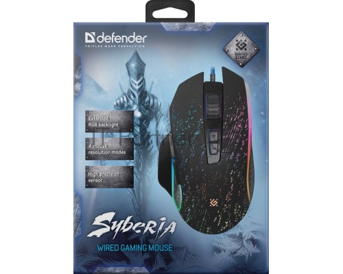 Мышь проводная DEFENDER USB OPTICAL SYBERIA GM-680L BLACK 52680