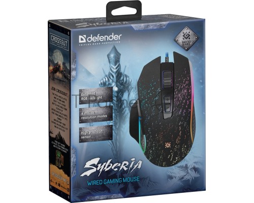Мышь проводная DEFENDER USB OPTICAL SYBERIA GM-680L BLACK 52680