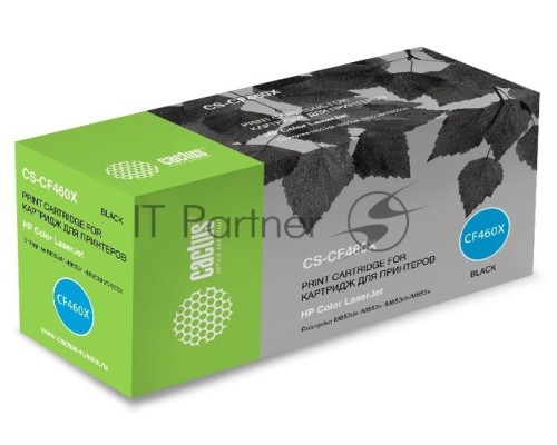 Картридж лазерный Cactus CS-CF460X черный (27000стр.) для HP Color LJ Enterprise M652dn/M653dn/M681dh
