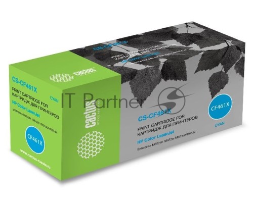 Картридж лазерный Cactus CS-CF461X голубой (22000стр.) для HP Color LJ Enterprise M652dn/M653dn/M681dh