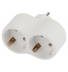 ЭРА Б0053478 Разветвитель электрический SPx-2e-W на 2 розетки с заземлением 16А белый 