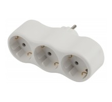 ЭРА Б0053479 Разветвитель электрический SPx-3e-W на 3 розетки с заземлением 16А белый