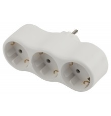 ЭРА Б0053479 Разветвитель электрический SPx-3e-W на 3 розетки с заземлением 16А белый
