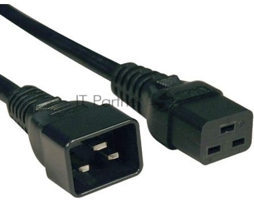 Hyperline PWC-IEC19-IEC20-1.0-BK Кабель питания IEC 320 C19 - IEC 320 C20 (3x1.5), 16A, прямая вилка, 1м, цвет черный