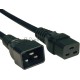Hyperline PWC-IEC19-IEC20-1.0-BK Кабель питания IEC 320 C19 - IEC 320 C20 (3x1.5), 16A, прямая вилка, 1м, цвет черный