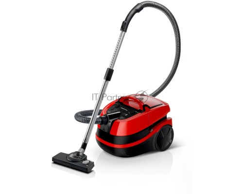Пылесос Bosch BWD421PET красный, 2100 Вт, уборка влажная/сухая, пылесборник контейнер 5 л