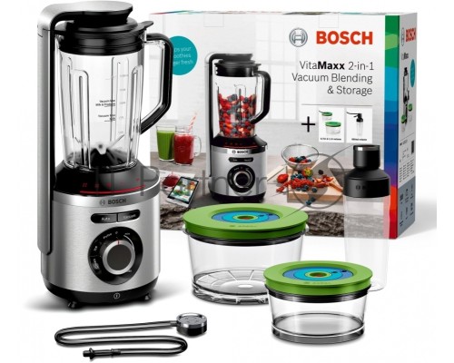 Блендер Bosch Блендер Bosch/ 1000Вт, Vacuum (создание вакуума), дробление льда, чистка; 2 вакуумных контейнера объёмом 1,5 л и 0,75 л, дорожная бутылка 500 мл