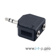 Переходник PERFEO Переходник Jack 3.5 мм вилка - 2xJack 3.5 мм розетка, стерео-аудио (A7008)