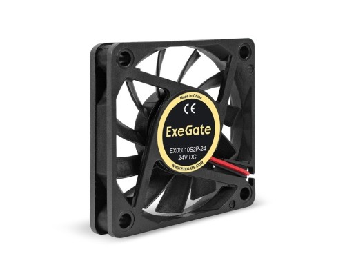 [Вентиляторы] Exegate EX295203RUS Вентилятор 24В DC ExeGate EX06010S2P-24 (60x60x10 мм, Sleeve bearing (подшипник скольжения), 2pin, 3000RPM, 24.1dBA)