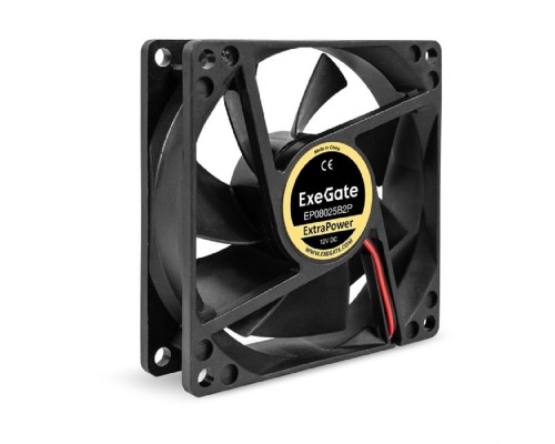 [Вентиляторы] Exegate EX295239RUS Вентилятор 12В DC ExeGate ExtraPower EP08025B2P (80x80x25 мм, 2-Ball (двойной шарикоподшипник), 2pin, 2900RPM, 29.5dBA)