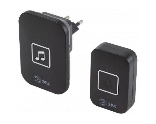 [Звонки] ЭРА Б0054086 Звонок дверной С97 беспроводной, от сети, черный, 60 мелодий 