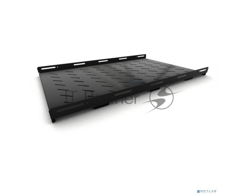 Hyperline TSH3H-850-RAL9004 Полка стационарная усиленная, глубина 850 мм, с боковым креплением, нагрузка до 100 кг, для шкафов серии TTB, TTBR, 485х850мм (ШхГ), цвет черный (RAL 9004)