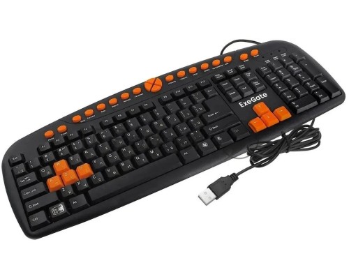 Клавиатура ExeGate LY-504M EX280435RUS, <USB, шнур 1,5м, черная, 123кл, Enter большой, мультимедиа>, Color box