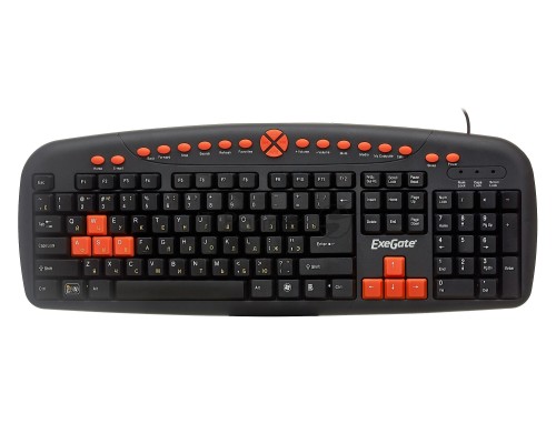 Клавиатура ExeGate LY-504M EX280435RUS, <USB, шнур 1,5м, черная, 123кл, Enter большой, мультимедиа>, Color box
