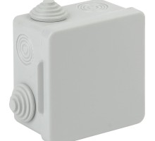 ЭРА Б0037443 Коробка распаячн. открытой установки КОР 80х80х50мм с гермовводами 7 вх. IP54