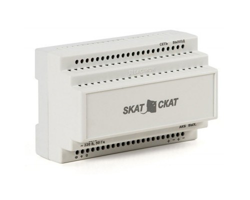 [ИБП для систем безопасности Бастион] БАСТИОН SKAT-12-6,0 DIN (СКАТ ИБП-12/6-DIN) источник питания 12В 6А пластиковый корпус под DIN рейку 35 мм, МПТ (586) 