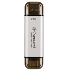 Transcend Portable SSD 2TB USB 10Gbps, Type-C/Type-A, Серебряный