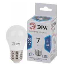 ЭРА Б0020554 Лампочка светодиодная STD LED P45-7W-840-E27 E27 / Е27 7Вт шар нейтральный белый свет 