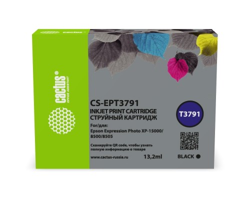 [расходные материалы] Картридж струйный Cactus CS-EPT3791 378XL черный для Epson Expression Photo XP-8500/XP-8505/XP-8600