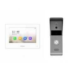 Комплект гибридной видеодомофонии, Включаются устройства:, DS-D100P, VDP-H3212W, 1 блок питания 12В, Работа с Hik-Connect