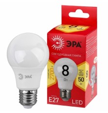 ЭРА Б0052659 Лампочка светодиодная RED LINE LED A55-8W-827-E27 R Е27 / E27 8 Вт груша теплый белый свет