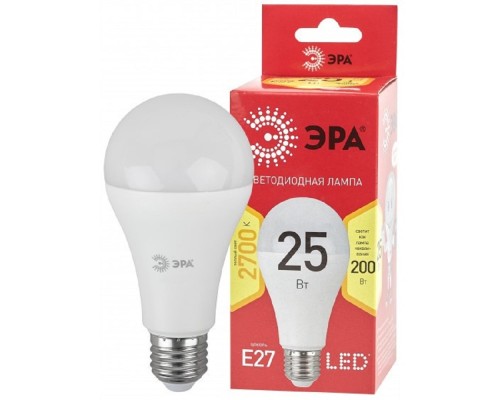 [ЭРА Светодиодные лампы] ЭРА Б0048009 Лампочка светодиодная RED LINE LED A65-25W-827-E27 R Е27 / E27 25 Вт груша теплый белый свет