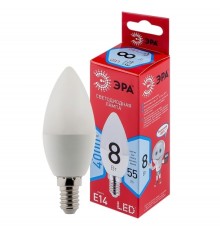 Эра Б0050200 Лампочка светодиодная RED LINE LED B35-8W-840-E14 R E14 / Е14 8 Вт свеча нейтральный белый свет
