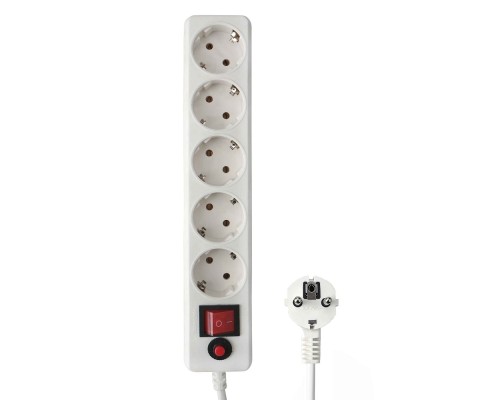 [Сетевые фильтры] Гарнизон Сетевой фильтр EHLW-3 10А 5м 5 розеток белый (21216) 