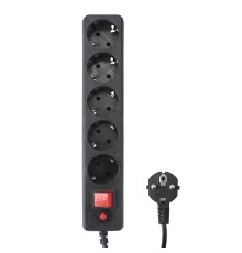 Гарнизон Сетевой фильтр EHLB-3 10А 5м 5 розеток чёрный (21219) 