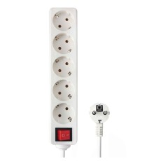 Гарнизон Удлинитель EL-NB-G4-W-5, 4р, 10А, 5м, с выкл. и заземлением, ур.защиты 1, белый, пакет (21224)